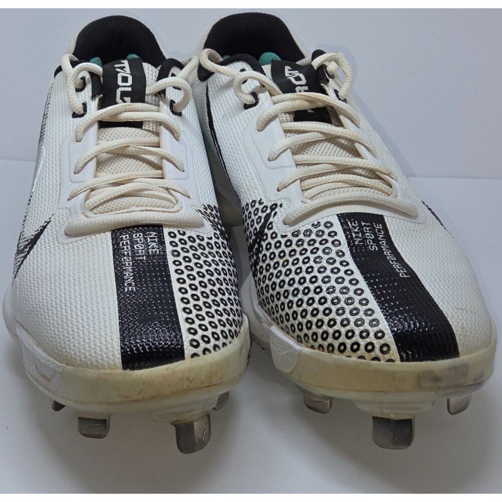 Nike Force Zoom Trout 7 Pro Metal Baseball Cleats Size 9.5 White Black CQ7224-10